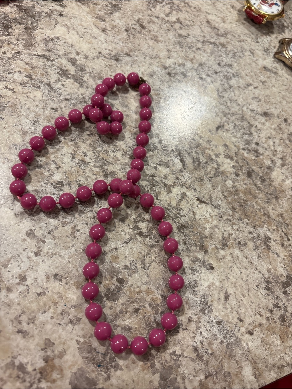 Fuchsia Beaded Necklace for Women - Classic Strand